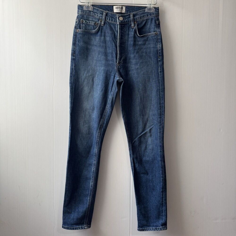 Agolde Women’s Sz 25 Blue Denim Jeans Button Fly High Rise